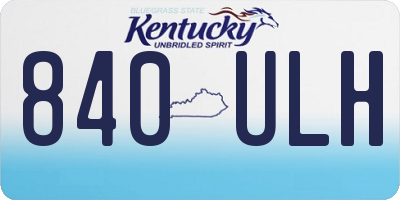 KY license plate 840ULH