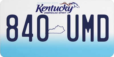 KY license plate 840UMD