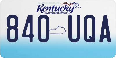 KY license plate 840UQA