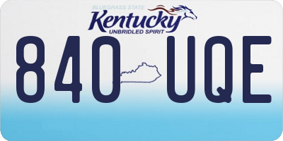 KY license plate 840UQE