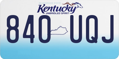 KY license plate 840UQJ