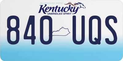 KY license plate 840UQS