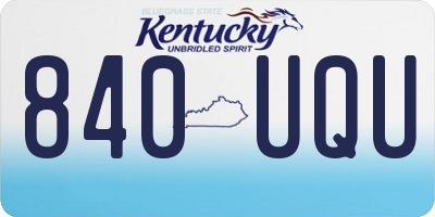 KY license plate 840UQU