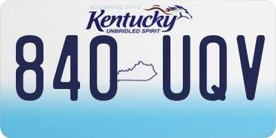 KY license plate 840UQV