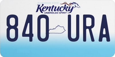 KY license plate 840URA