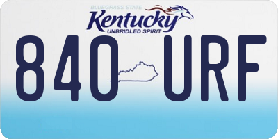 KY license plate 840URF