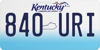 KY license plate 840URI
