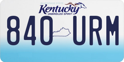 KY license plate 840URM
