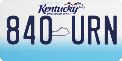 KY license plate 840URN