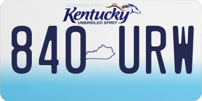 KY license plate 840URW
