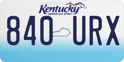 KY license plate 840URX