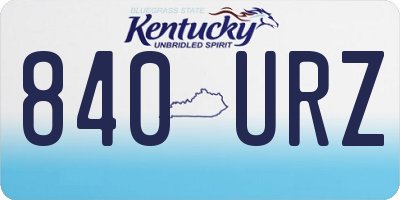 KY license plate 840URZ