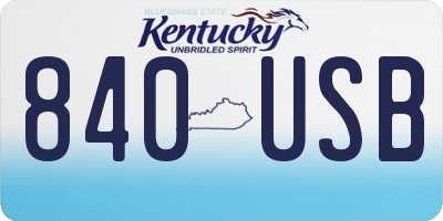 KY license plate 840USB