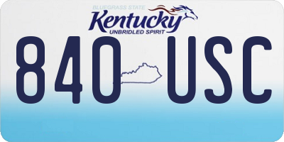 KY license plate 840USC