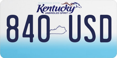 KY license plate 840USD
