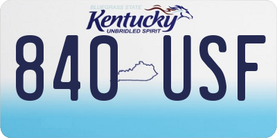 KY license plate 840USF