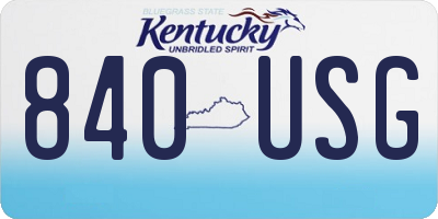 KY license plate 840USG