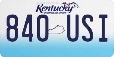KY license plate 840USI