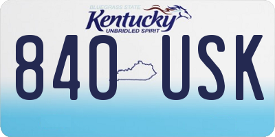 KY license plate 840USK