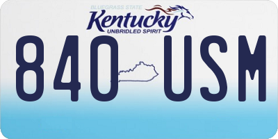KY license plate 840USM