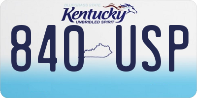 KY license plate 840USP