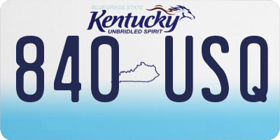 KY license plate 840USQ