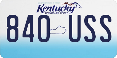 KY license plate 840USS