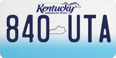 KY license plate 840UTA
