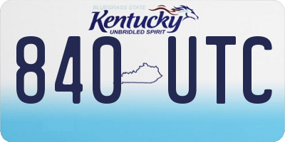 KY license plate 840UTC