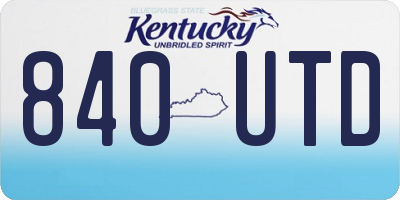 KY license plate 840UTD