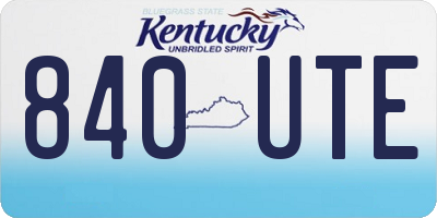 KY license plate 840UTE