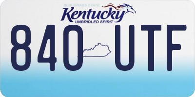 KY license plate 840UTF