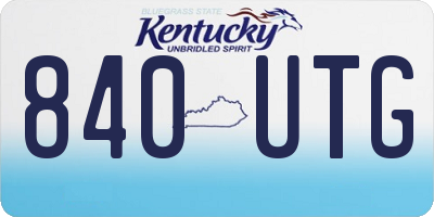 KY license plate 840UTG