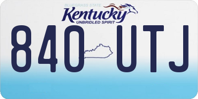 KY license plate 840UTJ