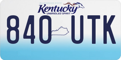 KY license plate 840UTK
