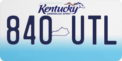 KY license plate 840UTL