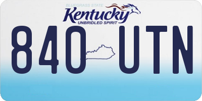 KY license plate 840UTN