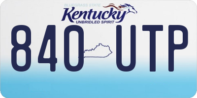 KY license plate 840UTP
