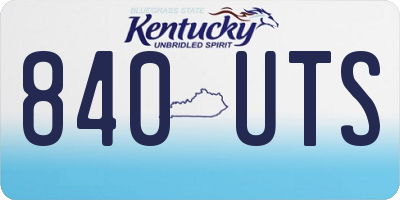 KY license plate 840UTS