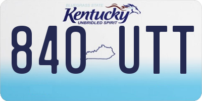 KY license plate 840UTT