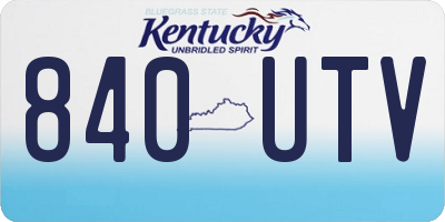 KY license plate 840UTV