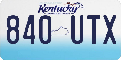 KY license plate 840UTX