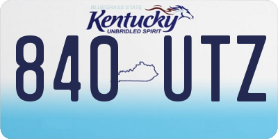 KY license plate 840UTZ