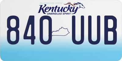 KY license plate 840UUB