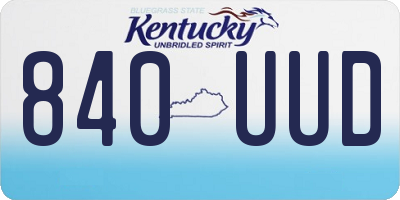 KY license plate 840UUD