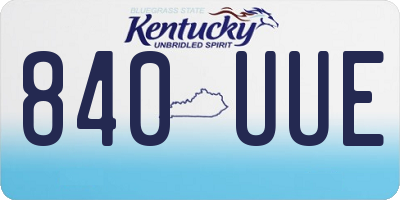 KY license plate 840UUE