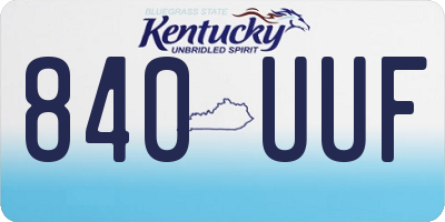 KY license plate 840UUF