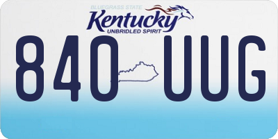 KY license plate 840UUG