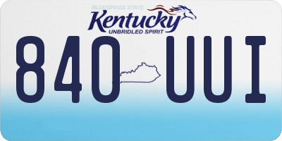 KY license plate 840UUI