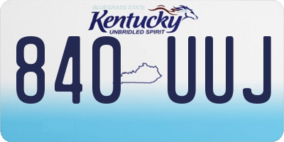KY license plate 840UUJ